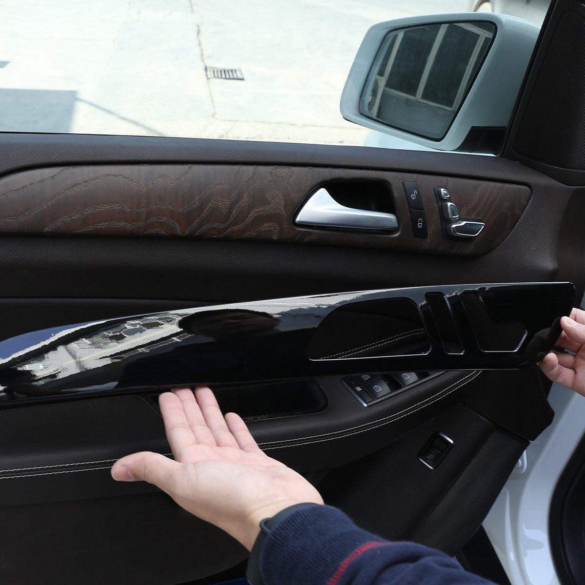 Piano Black Door Panel Trim For Benz ML W166/GLE W166/GLS/X166/GL X164 13-19 US 3