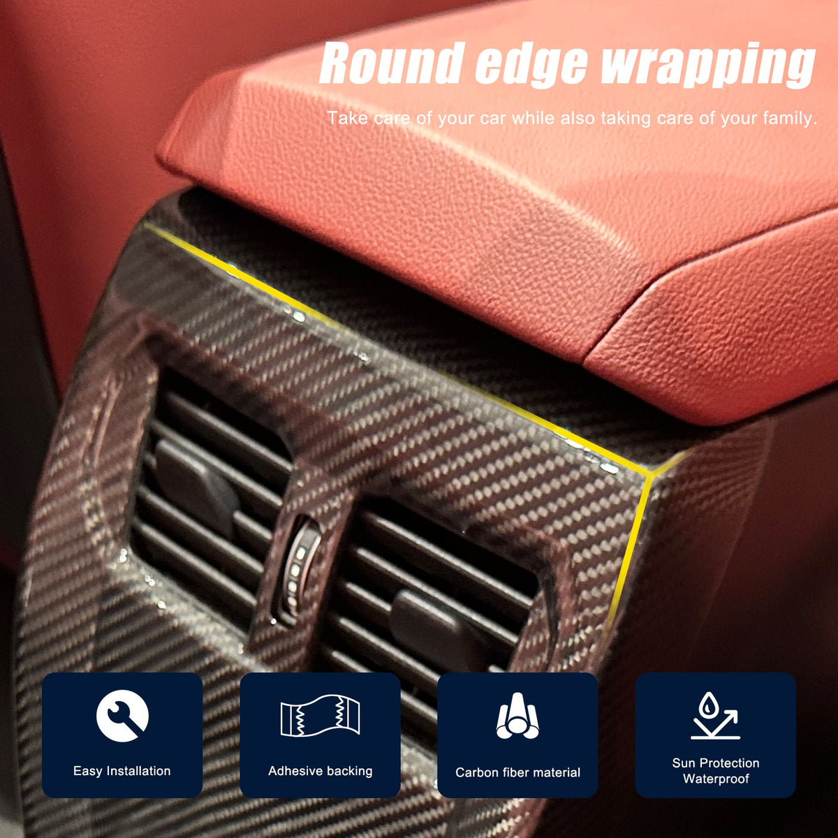 Real Carbon Fiber Rear Air Vent Trim For BMW 4 Series 430i G22 G26 2020-24 17