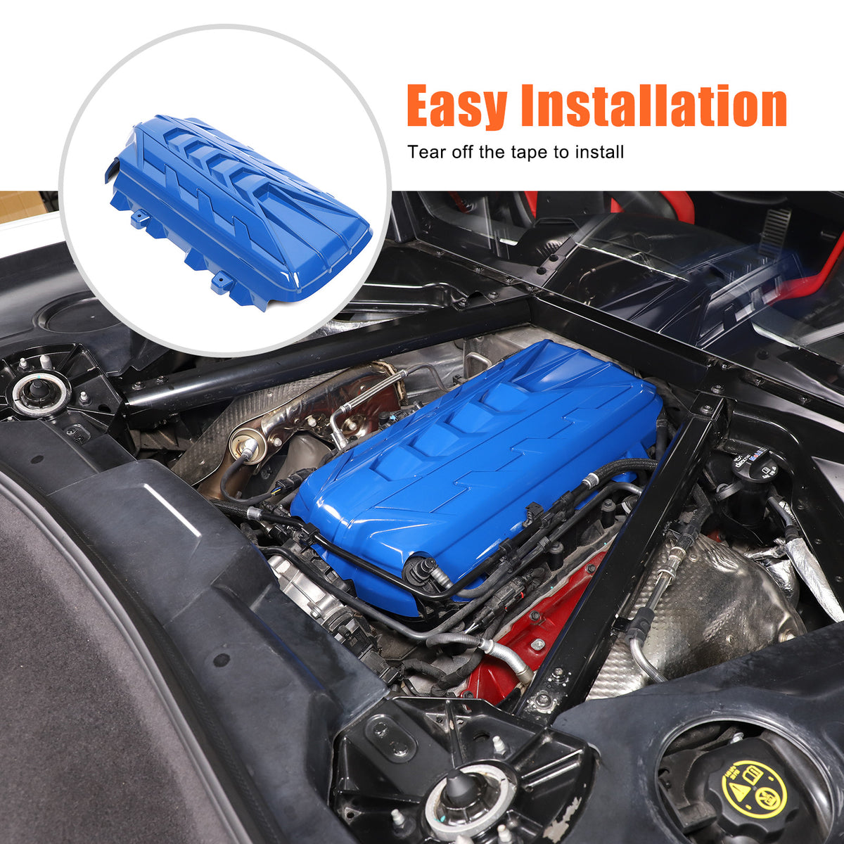 Blue Engine Hood Panel Trim Cover For Corvette C8 2020-26 US 22