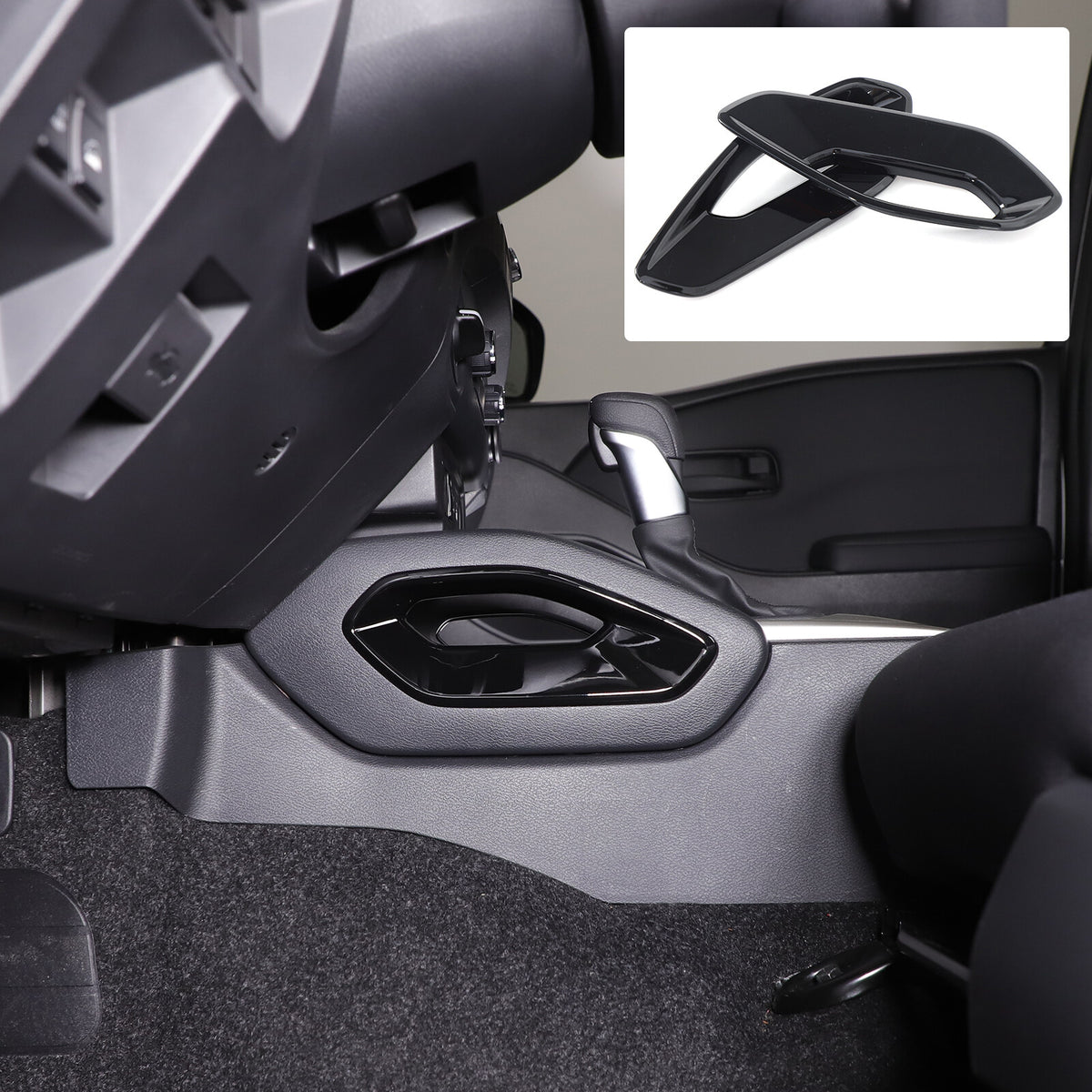 Glossy Black Center Console Side Armrest Frame Trim For Nissan Frontier 2022+ US 5