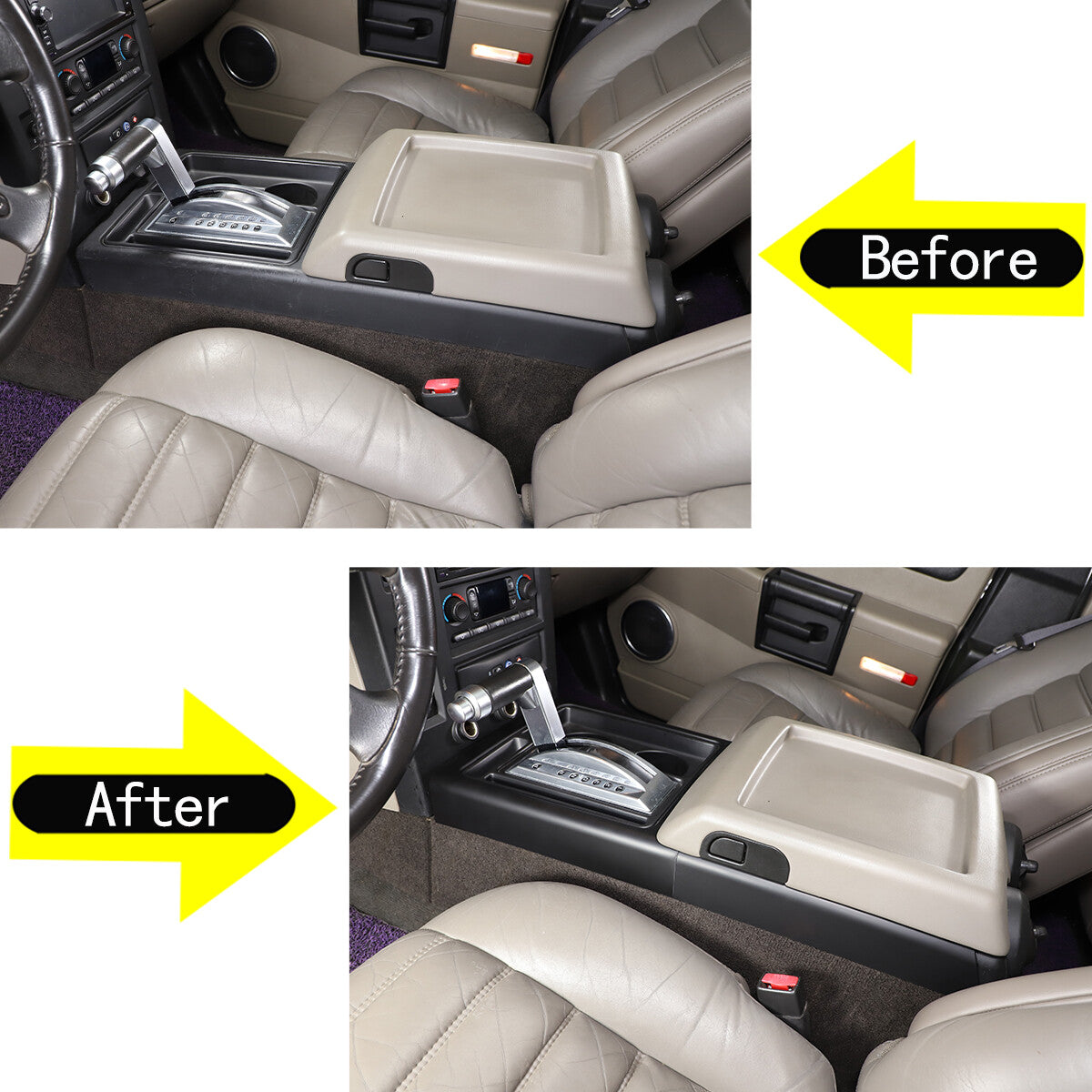 Matte Black Interior Gear Shift Panel Side Trim Cover For Hummer H2 2003-2007 5