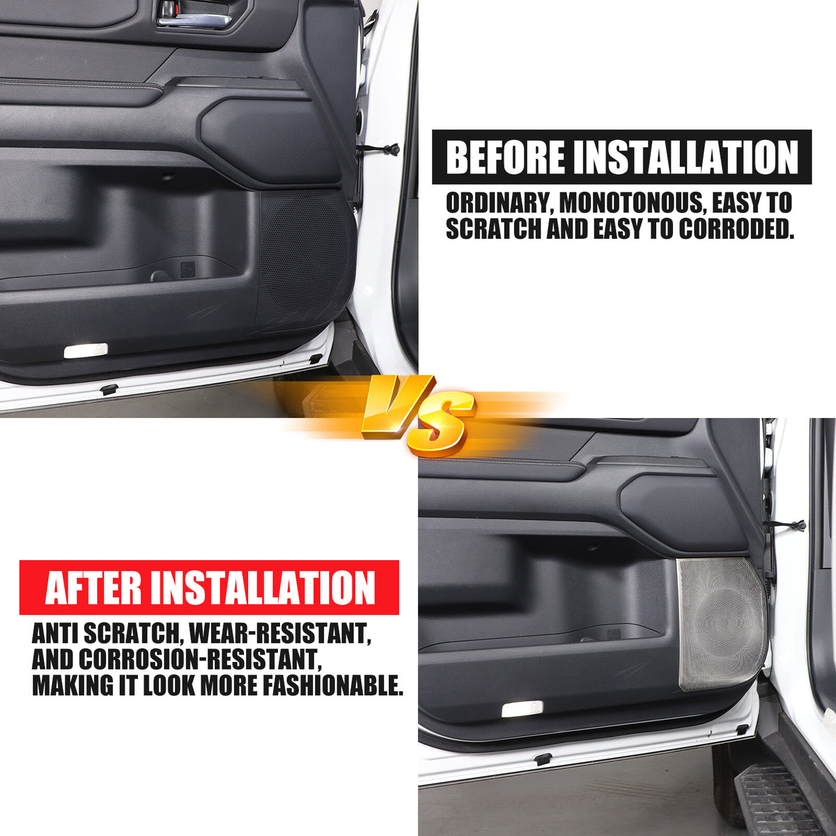 Silver Inner Door Speaker Tweeter Mesh Cover For Toyota Land Cruiser LC250 24+ 20