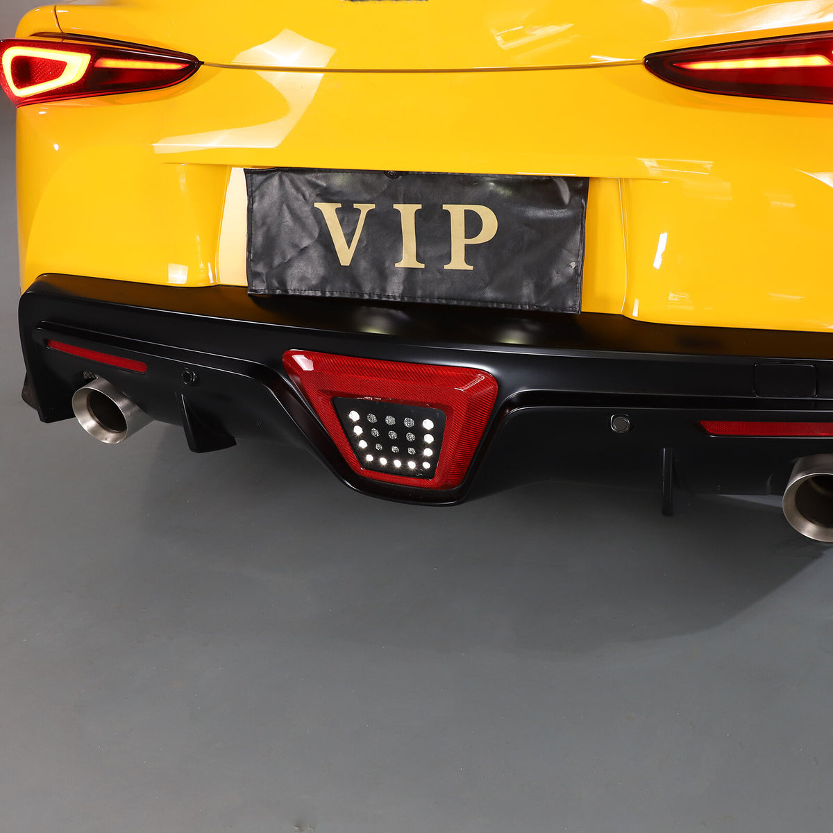 Red Real Carbon fiber Rear Bumper lower brake light frame For GR Supra 19-24 6