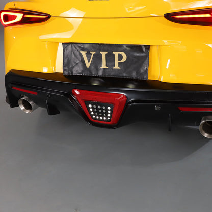 Red Real Carbon fiber Rear Bumper lower brake light frame For GR Supra 19-24 6