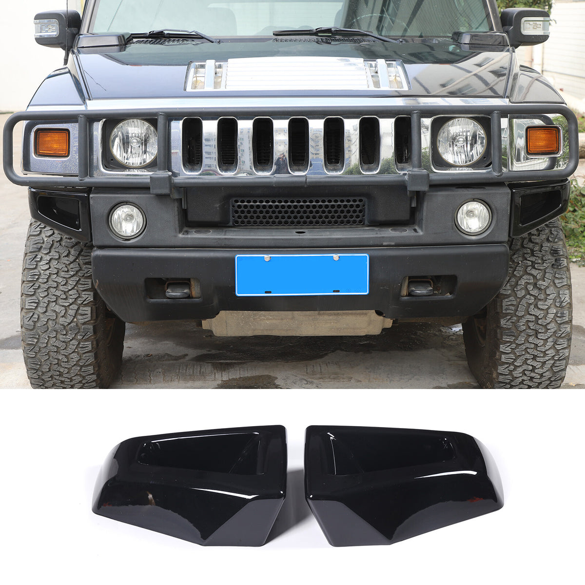 Replace Piano Black Front Bumper Corner Cover Trim for Hummer H2 2003-09 SUV US 3