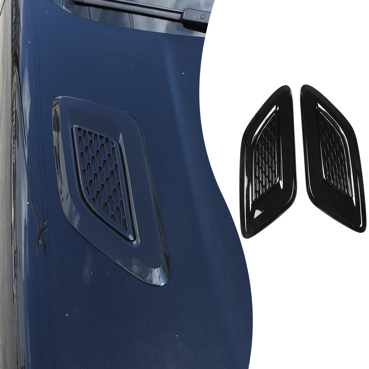 Piano Black ABS Exterior Hood Air Vent Trim For Range Rover Vogue L460 2023+ 4