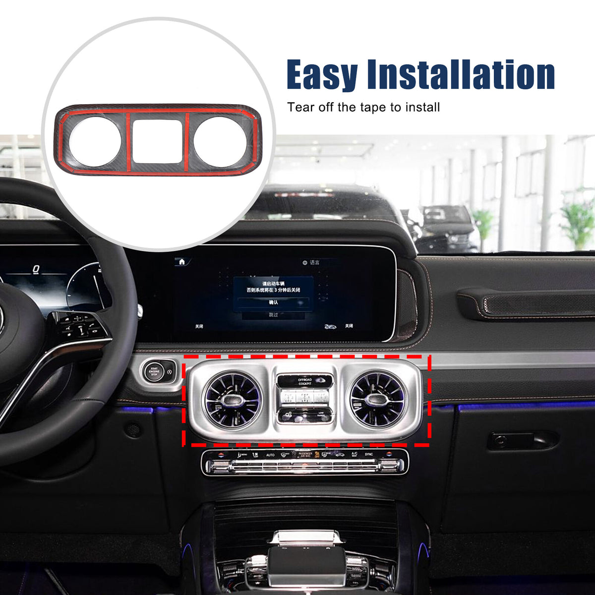 Real Carbon Fiber Center Console Air Vent Trim For Benz G Class W465 G500 25+ 17