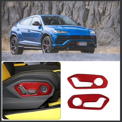 Red Carbon Fiber Seat Adjustment Button Switch Trim For Lamborghini URUS 18-23 1