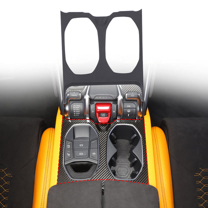 Matte Real Carbon Fiber Center Gear Cup Panel Trim For Lamborghini URUS 18-23 10