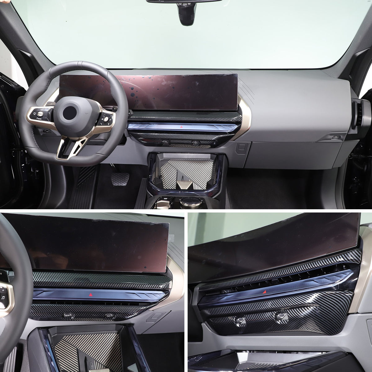 Carbon Fiber ABS Center Console Air Outlet Frame Trim For BMW X3 G45 2025+ 6