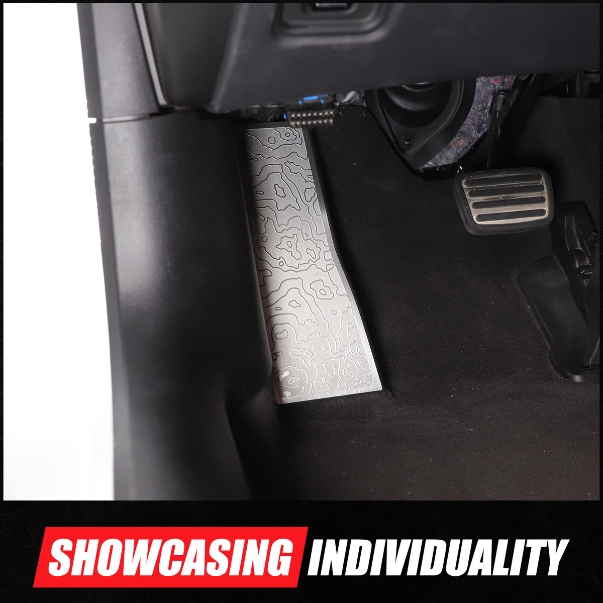Silver Stainless Steel Left Foot Rest Pedal for Corvette C8 2020+ 9