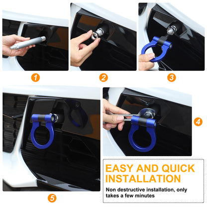 Front Bumper Trailer Track Racing Aluminum Tow Hook Ring For Corvette C8 20+ US 7