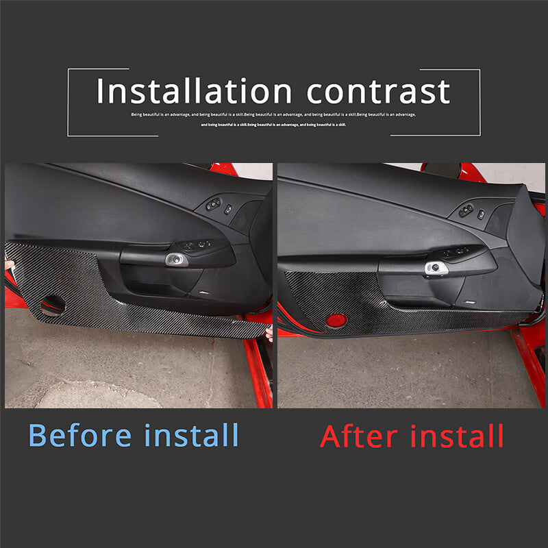 Carbon Fiber Door Bottom Anti Kick Scratch trim Sticker For Corvette C6 05-13 US 4