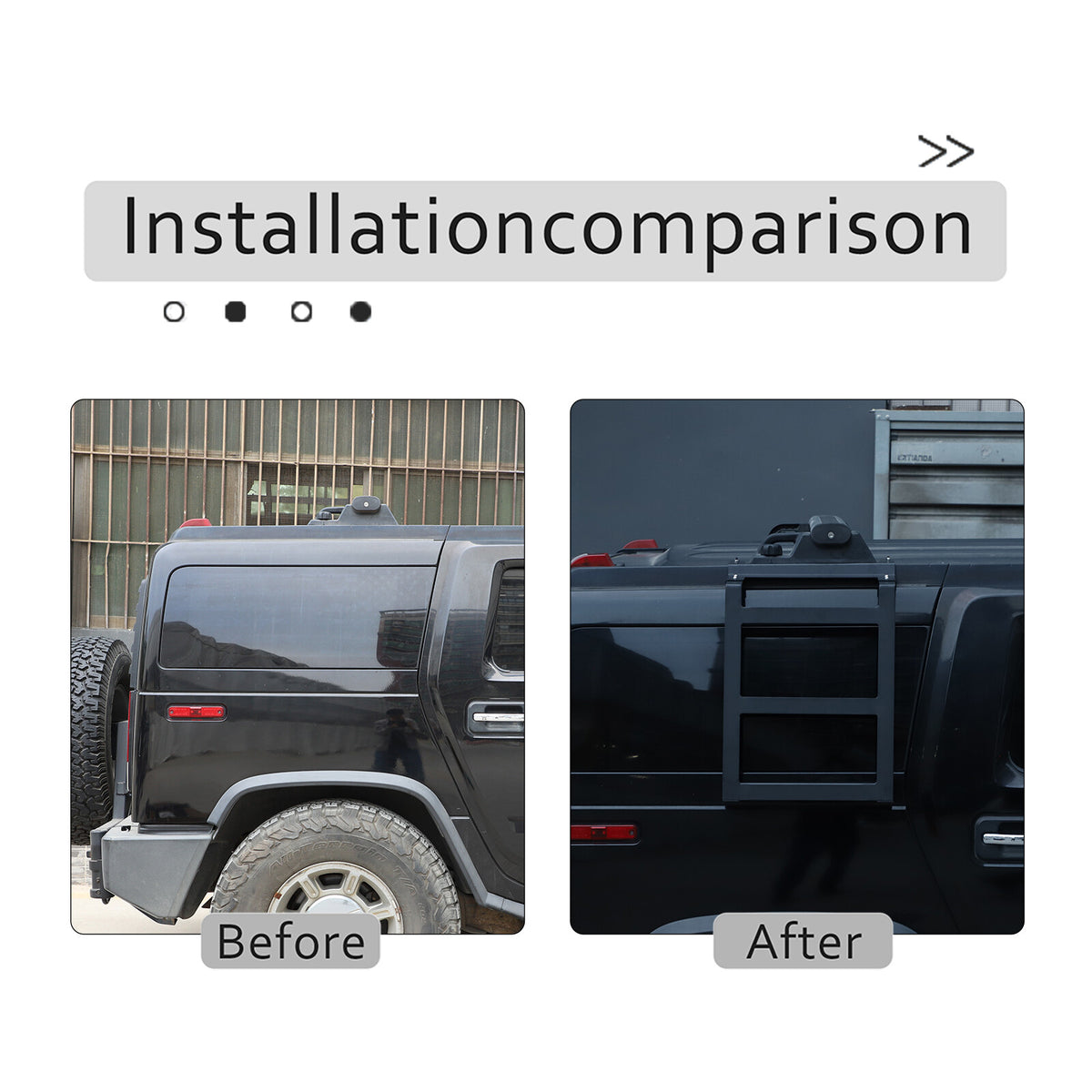 Back Rear Roof Ladder Tailgate Left & Right Side Rack For Hummer H2 03-09 13