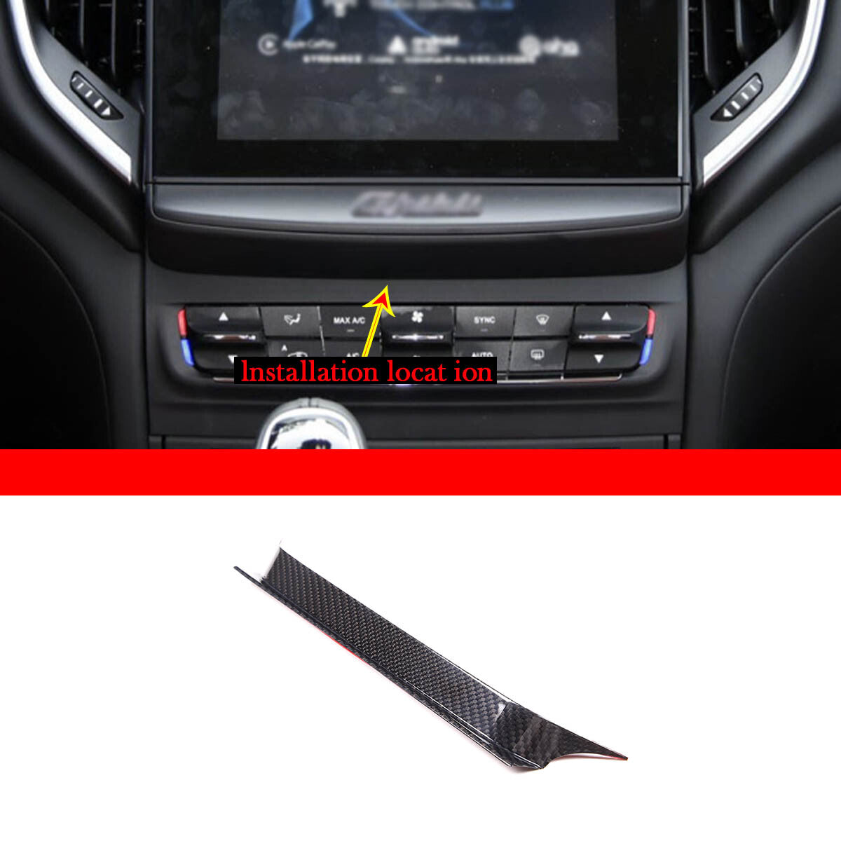 Carbon Fiber Air Condition Switch Panel Upper Trim For Maserati Ghibli 2014-15 2