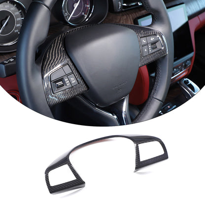 Real Dry Carbon Fiber Inner Steering Wheel 14-23 Cover Trim Fits Maserati Ghibli 2