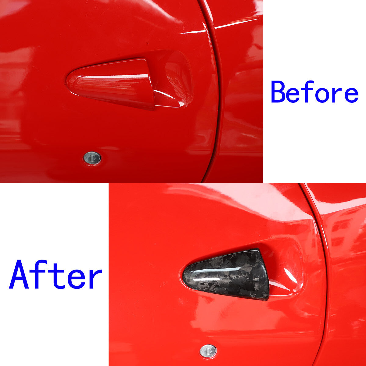 Forged Real Carbon Fiber Exterior Door Handle Trim Cover for Ferrari 458 2011-16 3