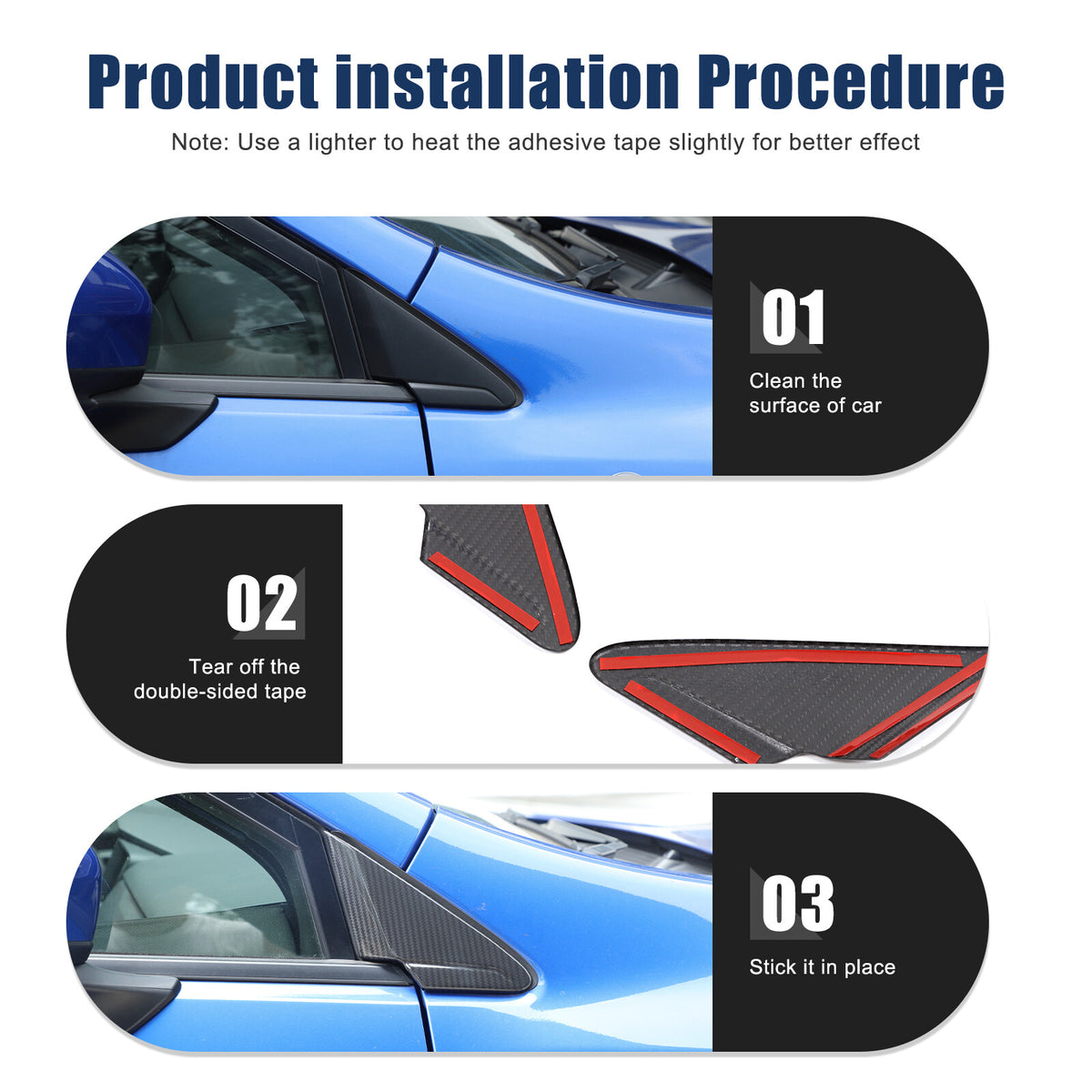 Real Carbon Fiber A Pillar Corner Triangle Cover Trim For Subaru WRX STI VB 22+ 9