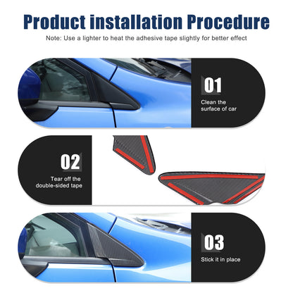 Real Carbon Fiber A Pillar Corner Triangle Cover Trim For Subaru WRX STI VB 22+ 9
