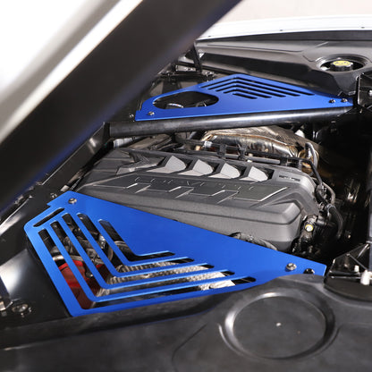 Blue Alloy Engine Covers Engine Bay Panel Interior For Corvette C8 2020-2026 7