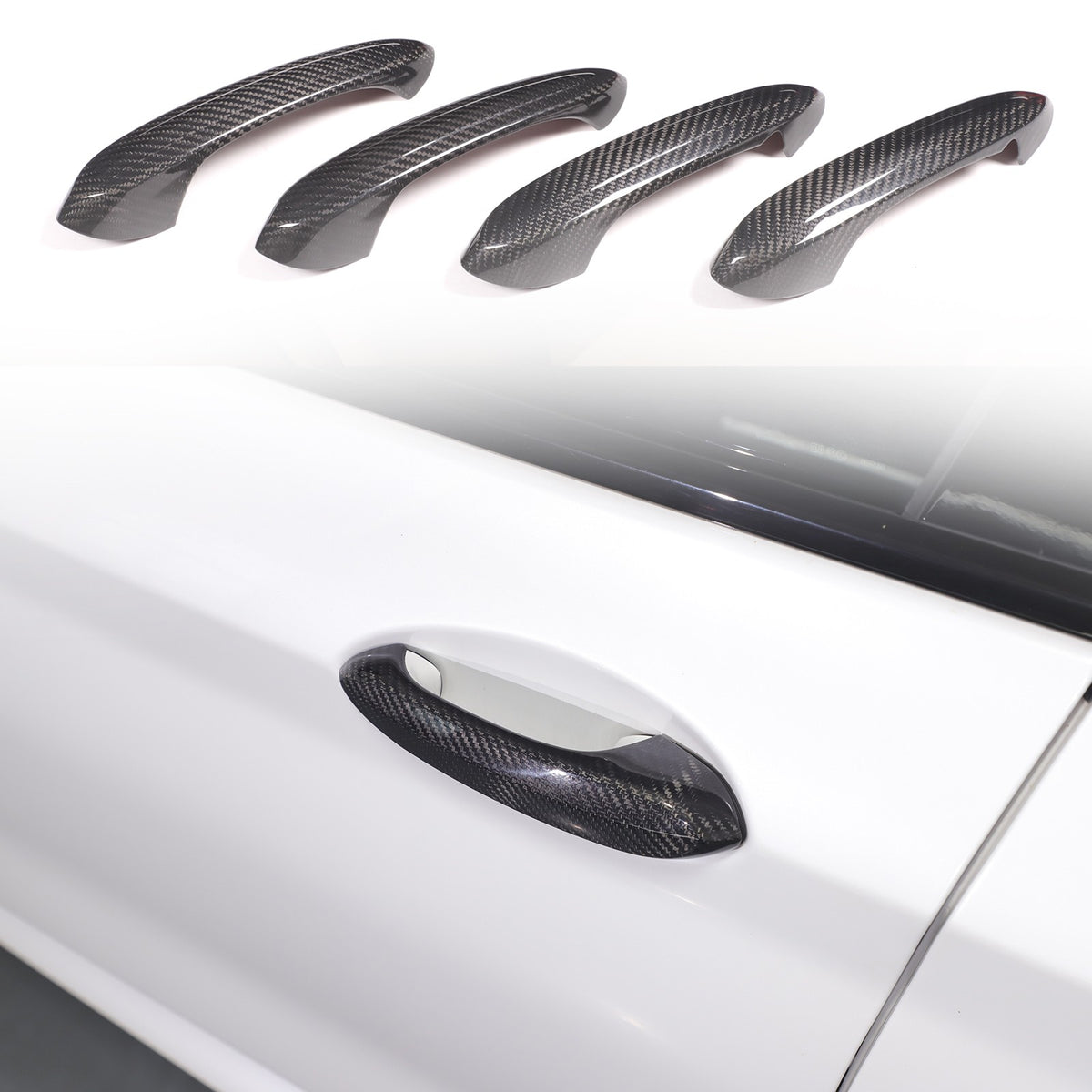 Real Carbon Fiber Exterior Outer Door Handle Cover Trim For BMW X3 G01 2018-2023 1
