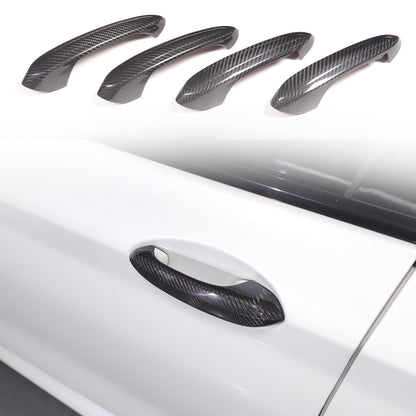 Real Carbon Fiber Exterior Outer Door Handle Cover Trim For BMW X3 G01 2018-2023 1