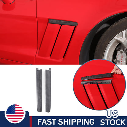 Real Carbon Fiber Side Fender Air Vent Trim For Corvette C6 GS/Grand Sport US 1