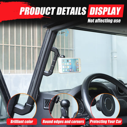 Replace Black A-Pillar Handle W/ Phone Mount For LR Defender L316 2004-2018 7