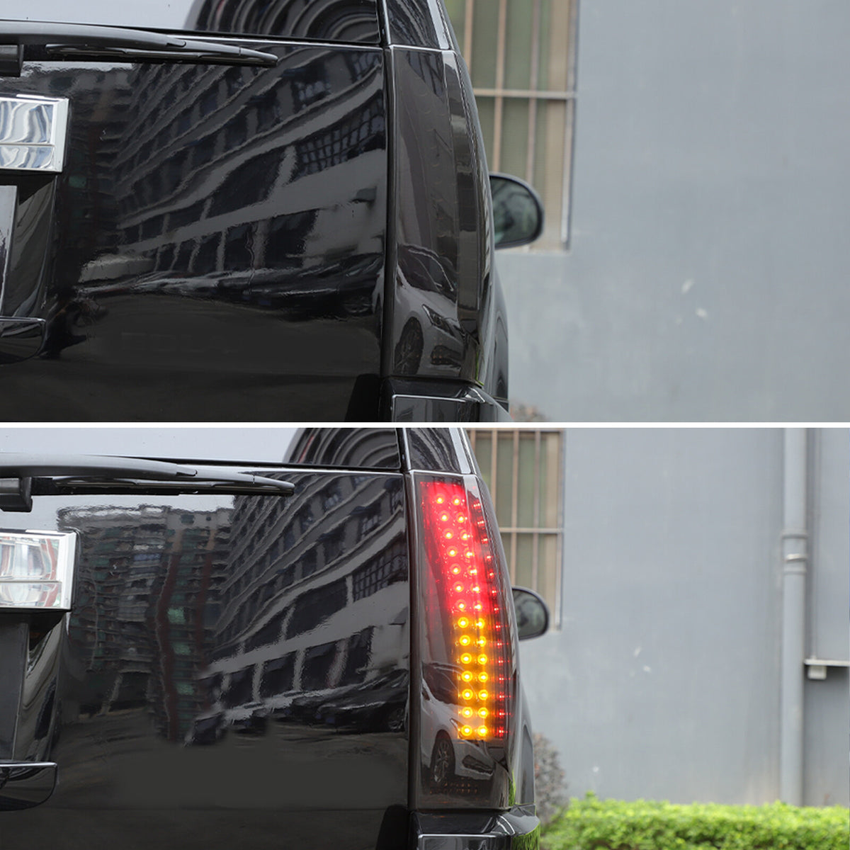 Gray Smoked ABS Taillight Blackened Shell Trim For Cadillac Escalade 2007-2014 17