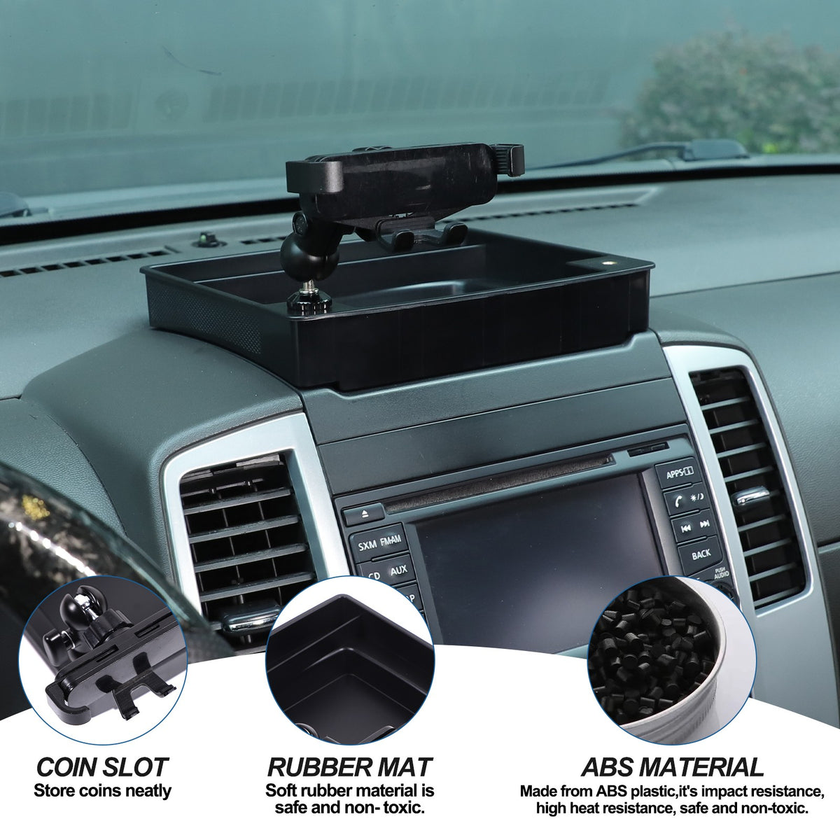 Dashboard Storage Box Organizer Phone Holder For Nissan Frontier 09-17 US 3