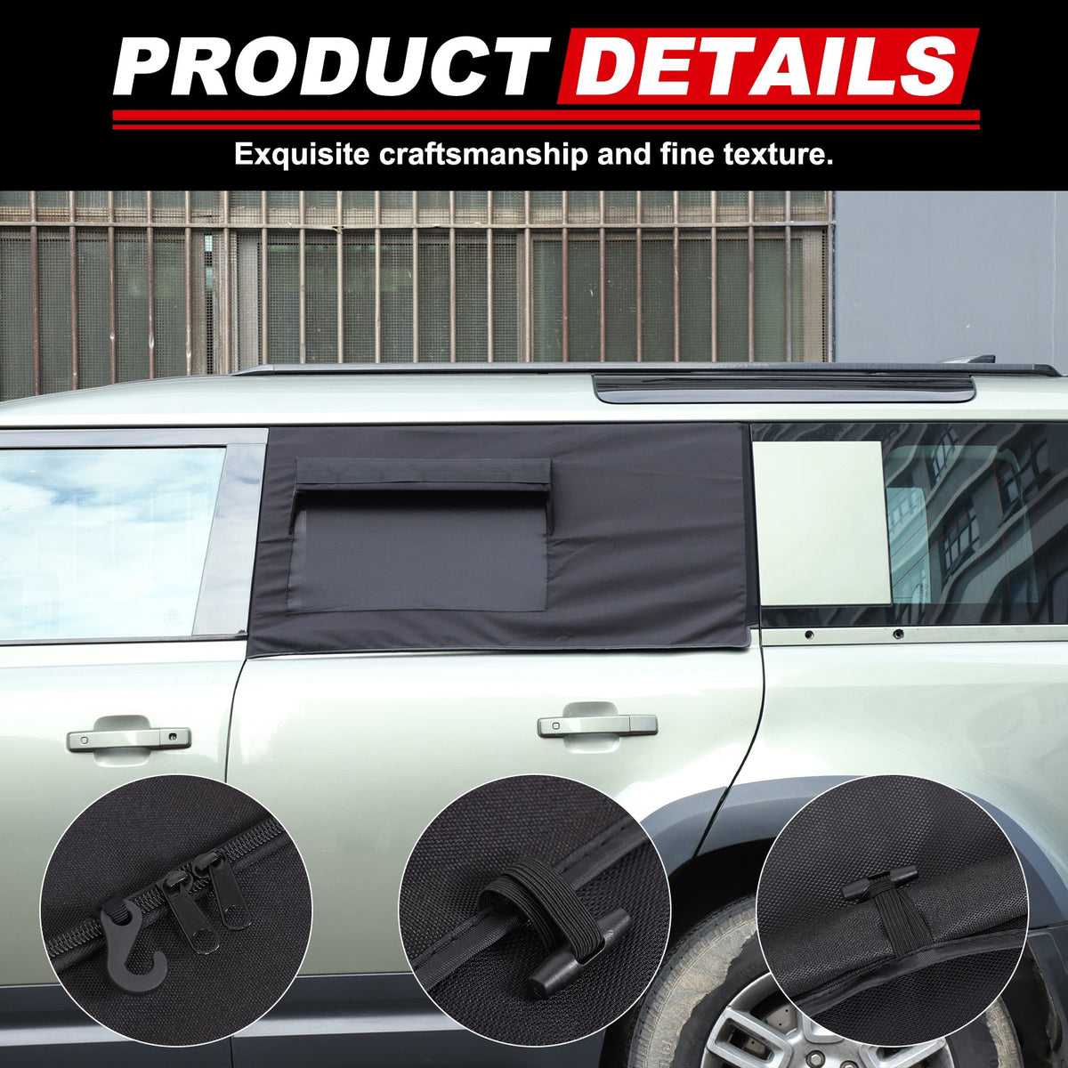 Rear Door Window Sun Shade Cover For Land Rover Defender L663 2020+ 18