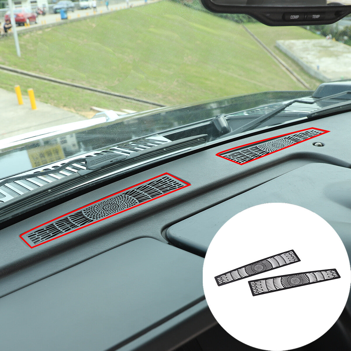 Stainless Steel Black Dashboard Air Vent Outlet Cover Trim For Hummer H2 2003-07 2