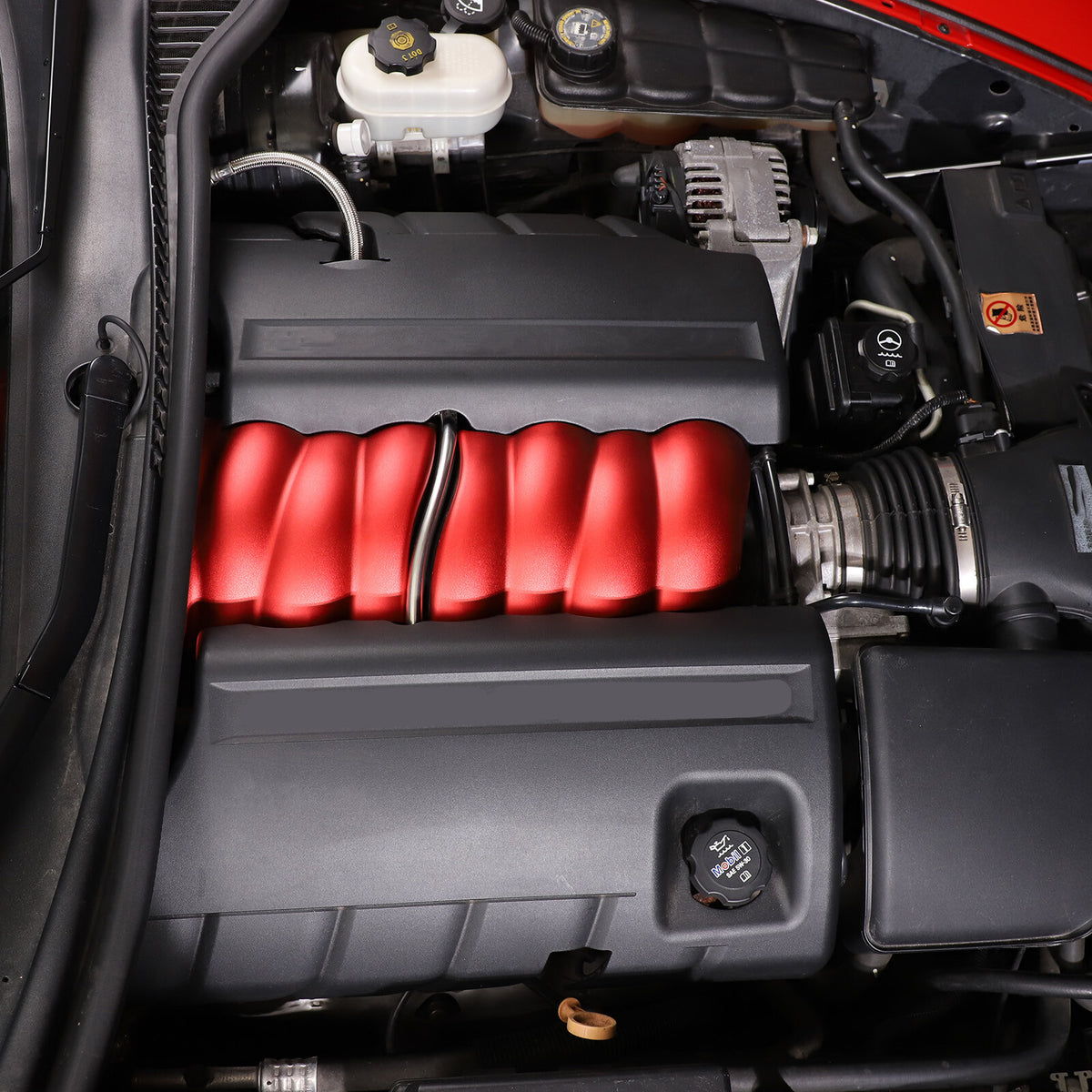 Red Aluminum Alloy Intake Manifold Cover Engine Part For Corvette C6 2005-13 US 15