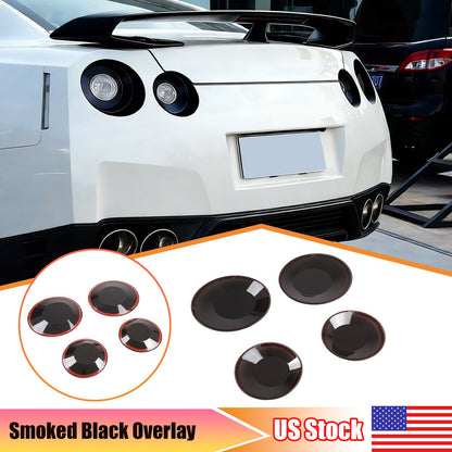 Smoked Tail Light Covers Rear Light Guards Exterior For Nissan GTR R35 08-16 1