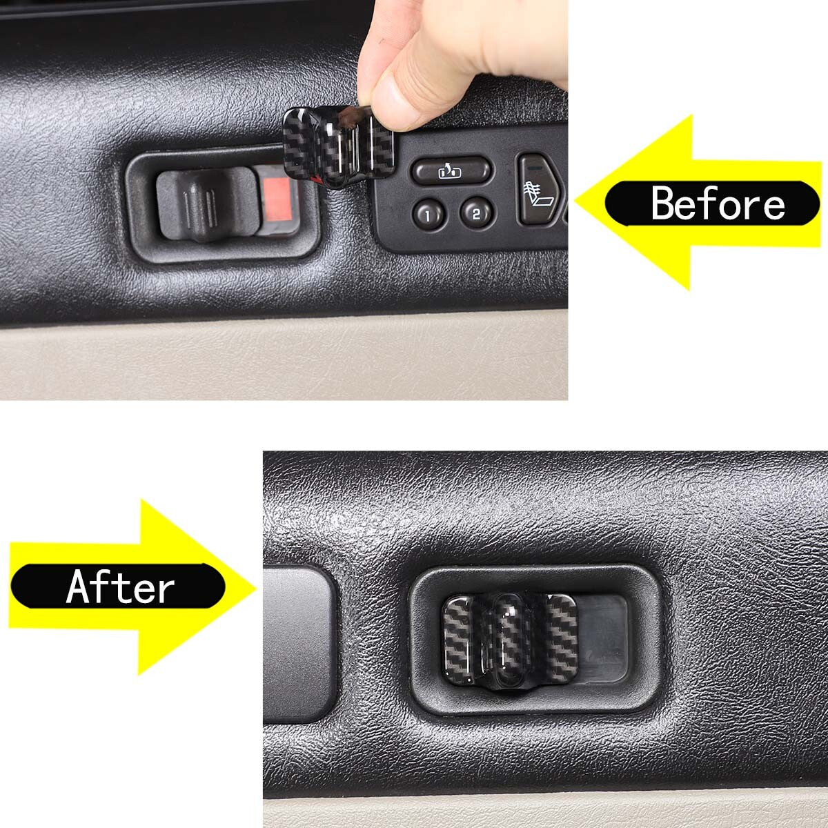 ABS Carbon Fiber Interior Full Set Panel Cover Trim for Hummer H2 2003-2007 - Styles 6-10 13