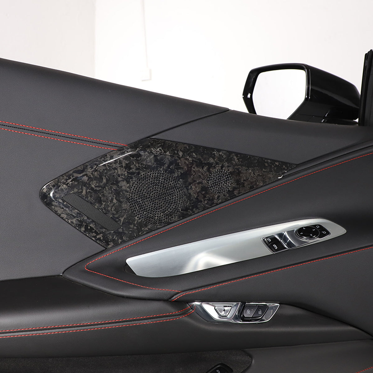 Forged Real Carbon Fiber Door Sound Speaker Cover Trim For 2020-26 C8 Corvette 7
