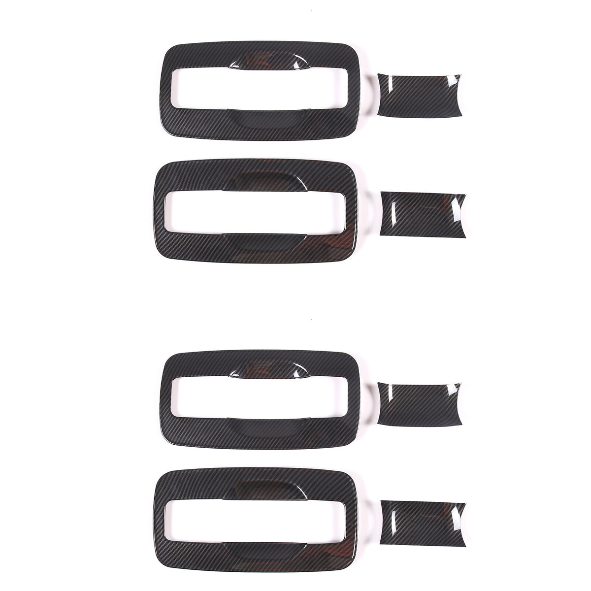 4x Carbon ABS Exterior Door Handle Bowl Trim Cover For Nissan Titan 4 door 16-23 2