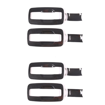 4x Carbon ABS Exterior Door Handle Bowl Trim Cover For Nissan Titan 4 door 16-23 2