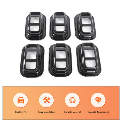 Glossy Piano Black Roof & Side Turn Signal Light Trim Set For Hummer H2 2003-09 19