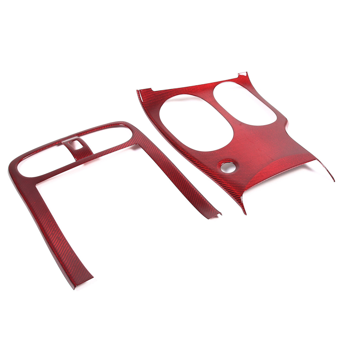 Red Real Carbon Fiber Center Console Panel Cover Trim Set For 05-13 Corvette C6 10