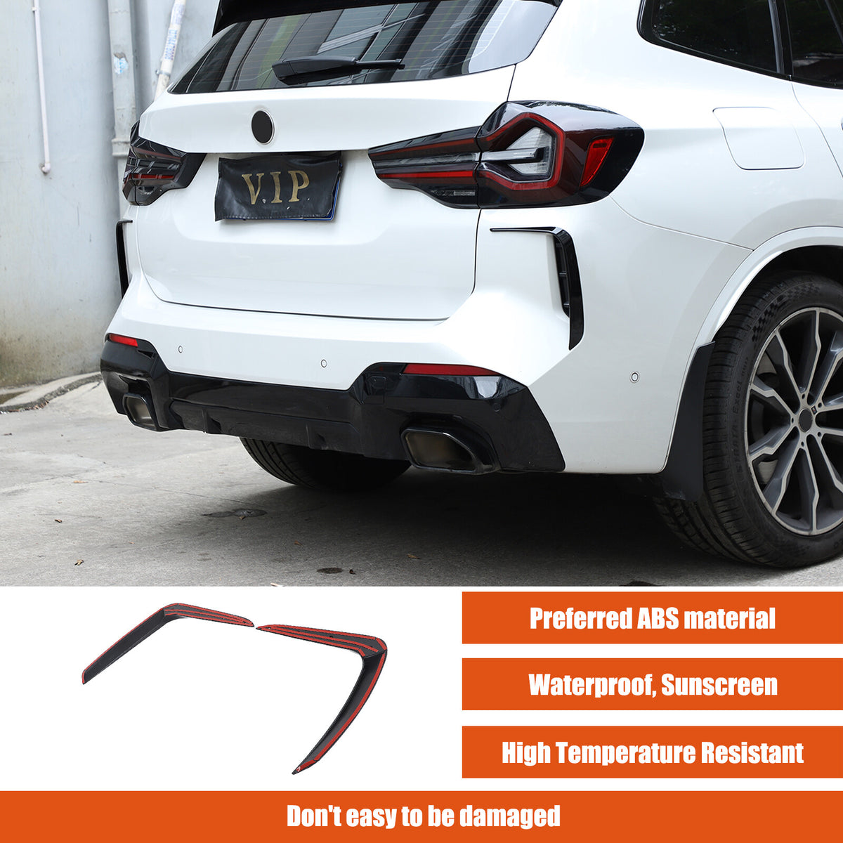 Glossy Black Front & Rear Bumper Trim Set For BMW X3 X4 G01 G02 M Sport 2022+ 8