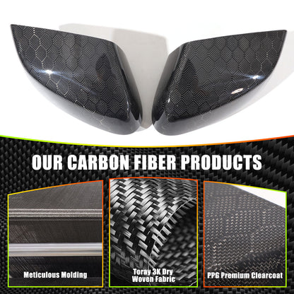 Honeycomb Real Carbon Fiber Side Mirror Cover Trim For Corvette C8 2020-2026 8