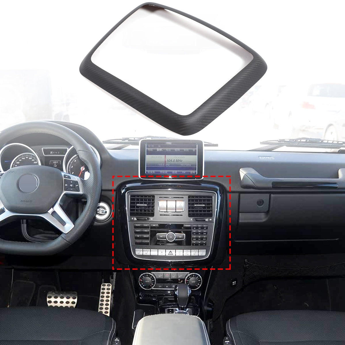 Matte Real Carbon Fiber Center Console CD Panel Trim For Benz G-Class W463 12-18 3