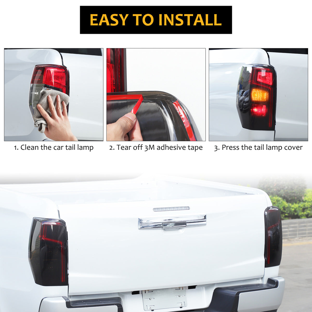 Smoked Black Rear Tail Light Guard Cover Trim Bezel For Mitsubishi L200 2019+ US 7