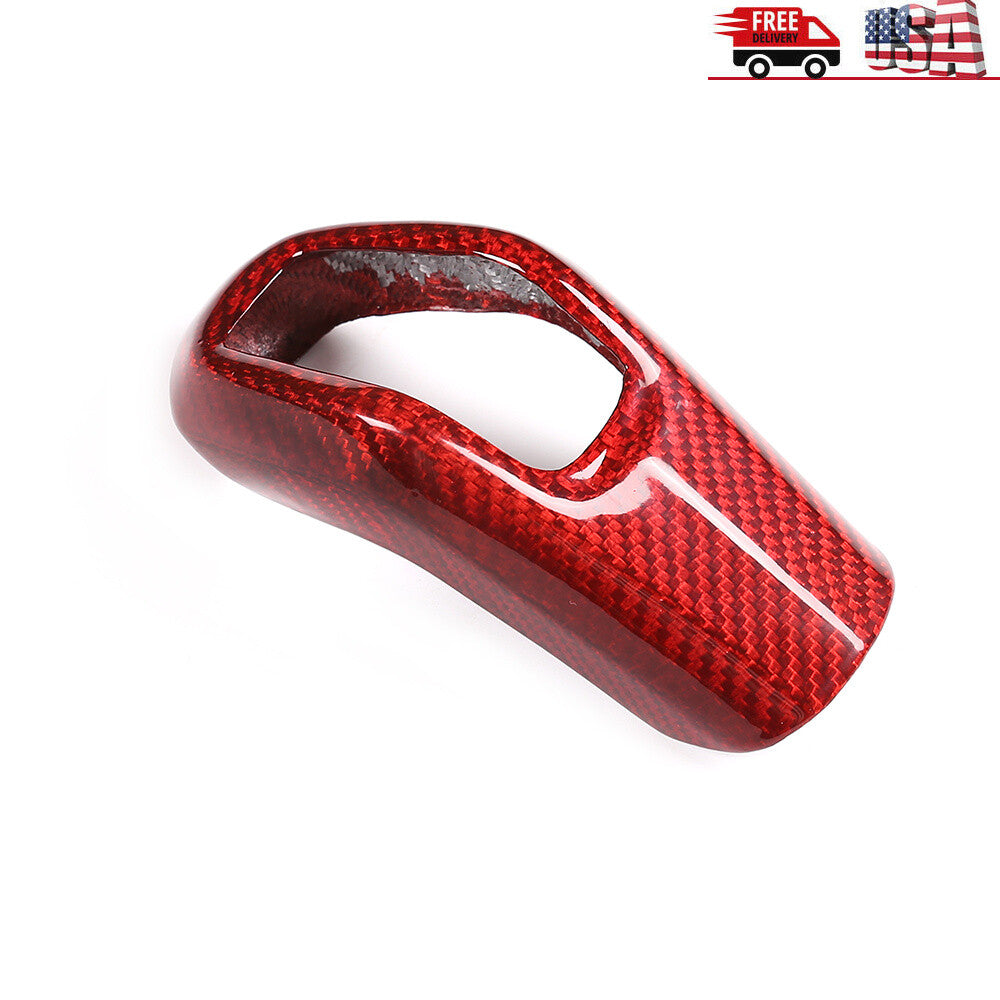 Red Carbon Fiber Gear Shift Knob Cover for LR Range Rover Sport & Jaguar E-PACE 5