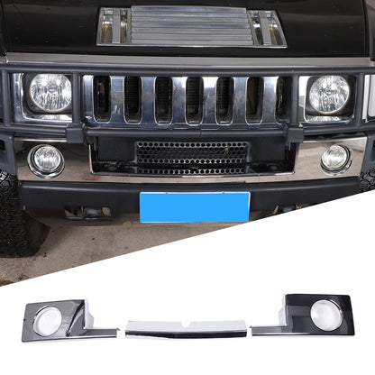 3PCS Chrome Silver Front Bumper Cover Trim Fit for 2003-2009 Hummer H2 US 1