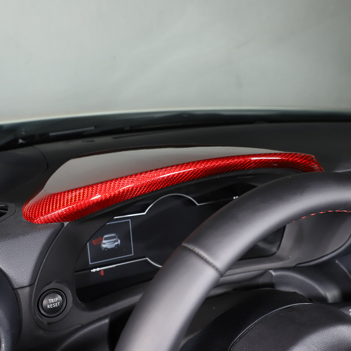 Red Real Carbon Fiber Interior Center Console Trim Set Kit For Subaru BRZ 22+ 87