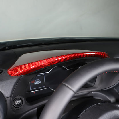 Red Real Carbon Fiber Interior Center Console Trim Set Kit For Subaru BRZ 22+ 87