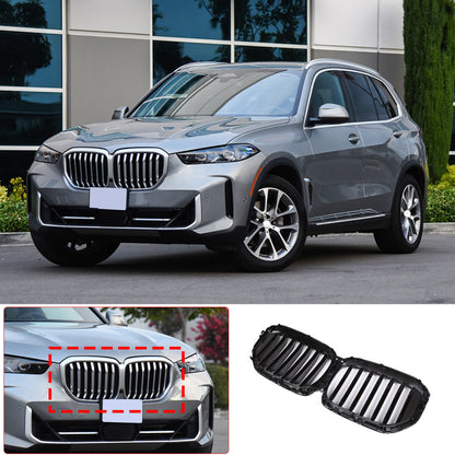 Glossy Black Front Bumper Center Hood Grille Grill For BMW G05 LCI X5 2023-2024 4