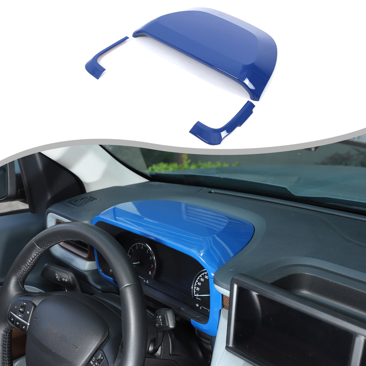 ABS Blue Center Dashboard Cover Trim for Ford Maverick 2022+ 8